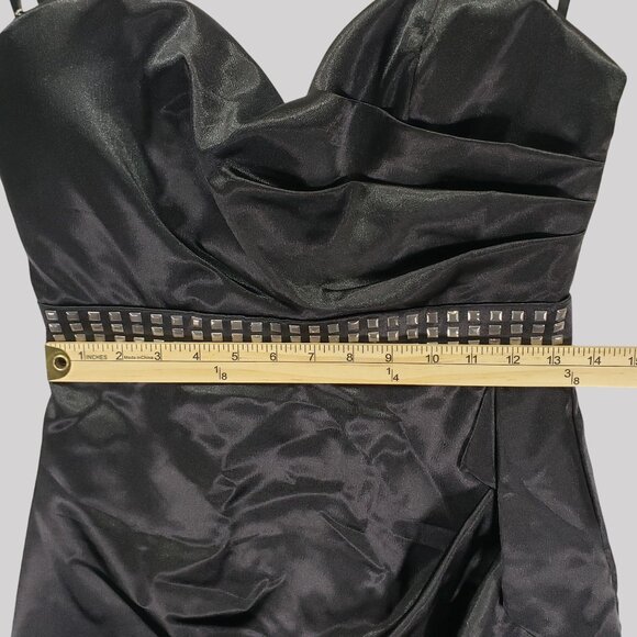 Love Tease Black Strapless Mini Dress With Studded Waistband Size 7 - Picture 8 of 10